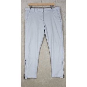 Khakis by Gap Womens Chino Pants Skinny Mini Crop Zip Ankle Light Gray Size 16